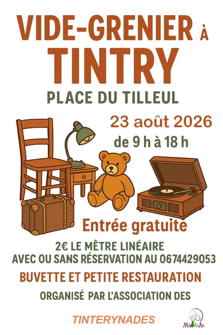 Vide grenier Les Tinterynades Place du Tilleul Tintry 2026-08-23