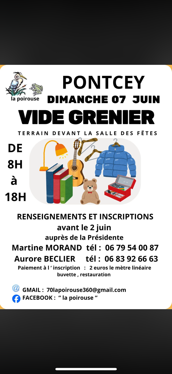 Vide Grenier rue de la prairie Pontcey