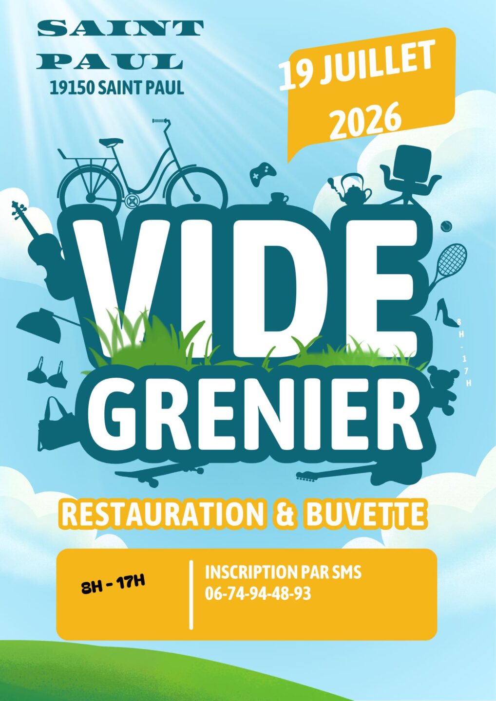 Vide grenier Le Bourg Saint-Paul 2026-07-19