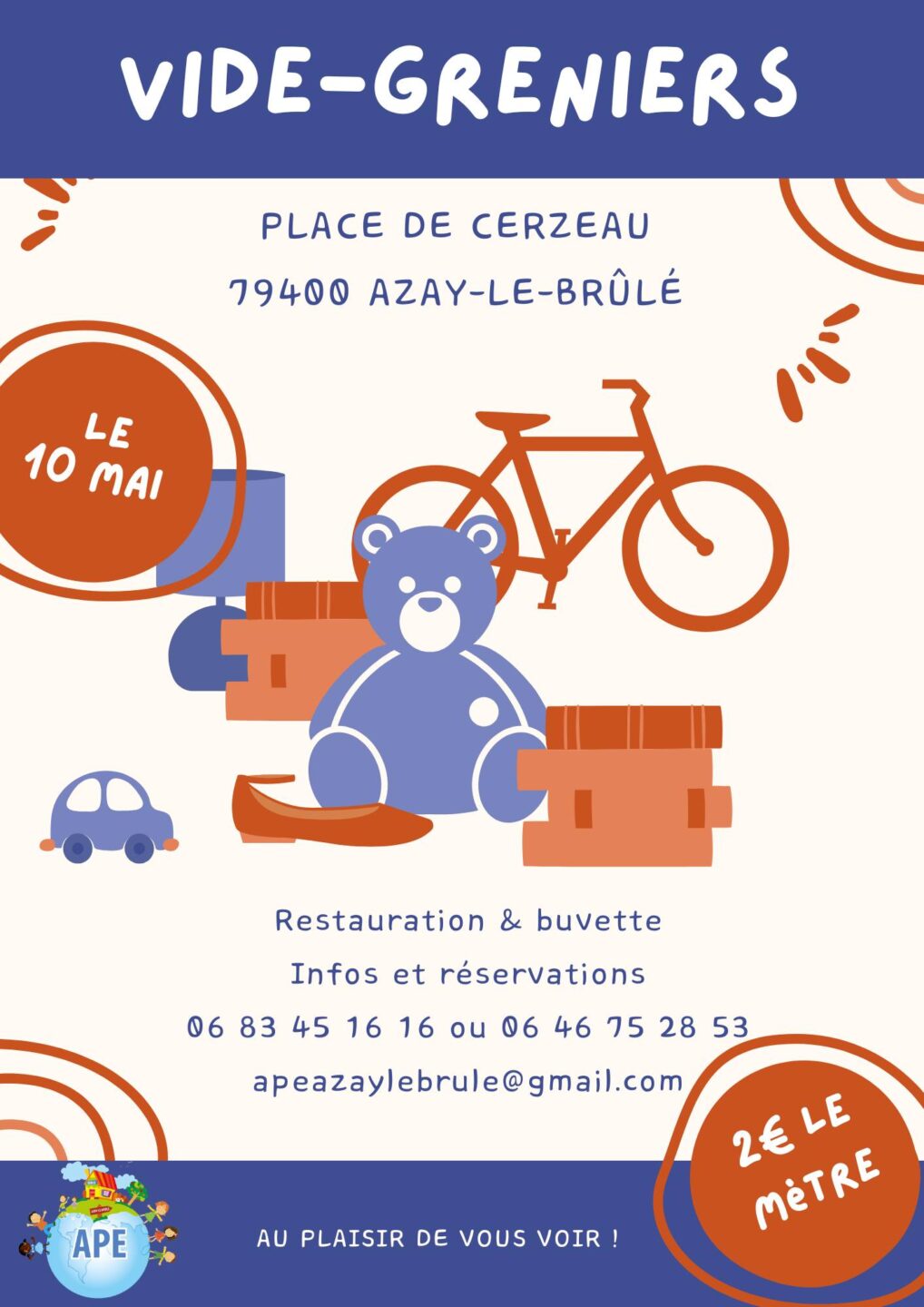 Vide-greniers à Azay  Azay-le-Brûlé