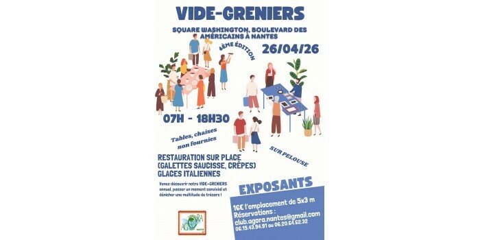 Vide-greniers caritatif du Club Agora – Square Washington, Square Washington, Nantes