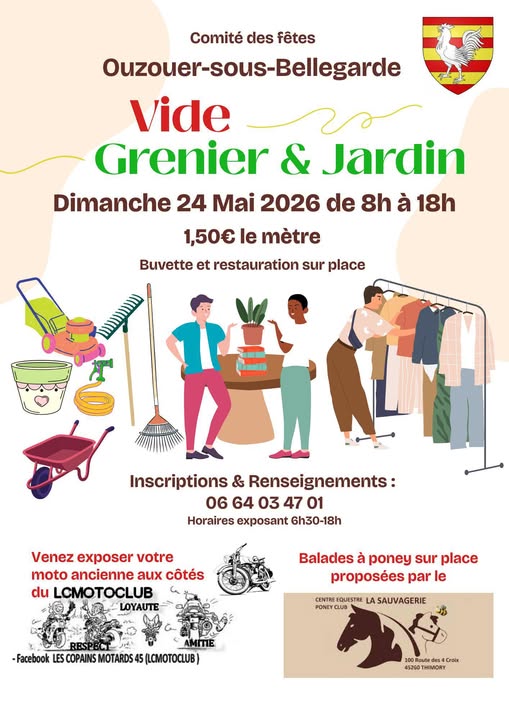 Vide-greniers et jardins  Ouzouer-sous-Bellegarde 2026-05-24