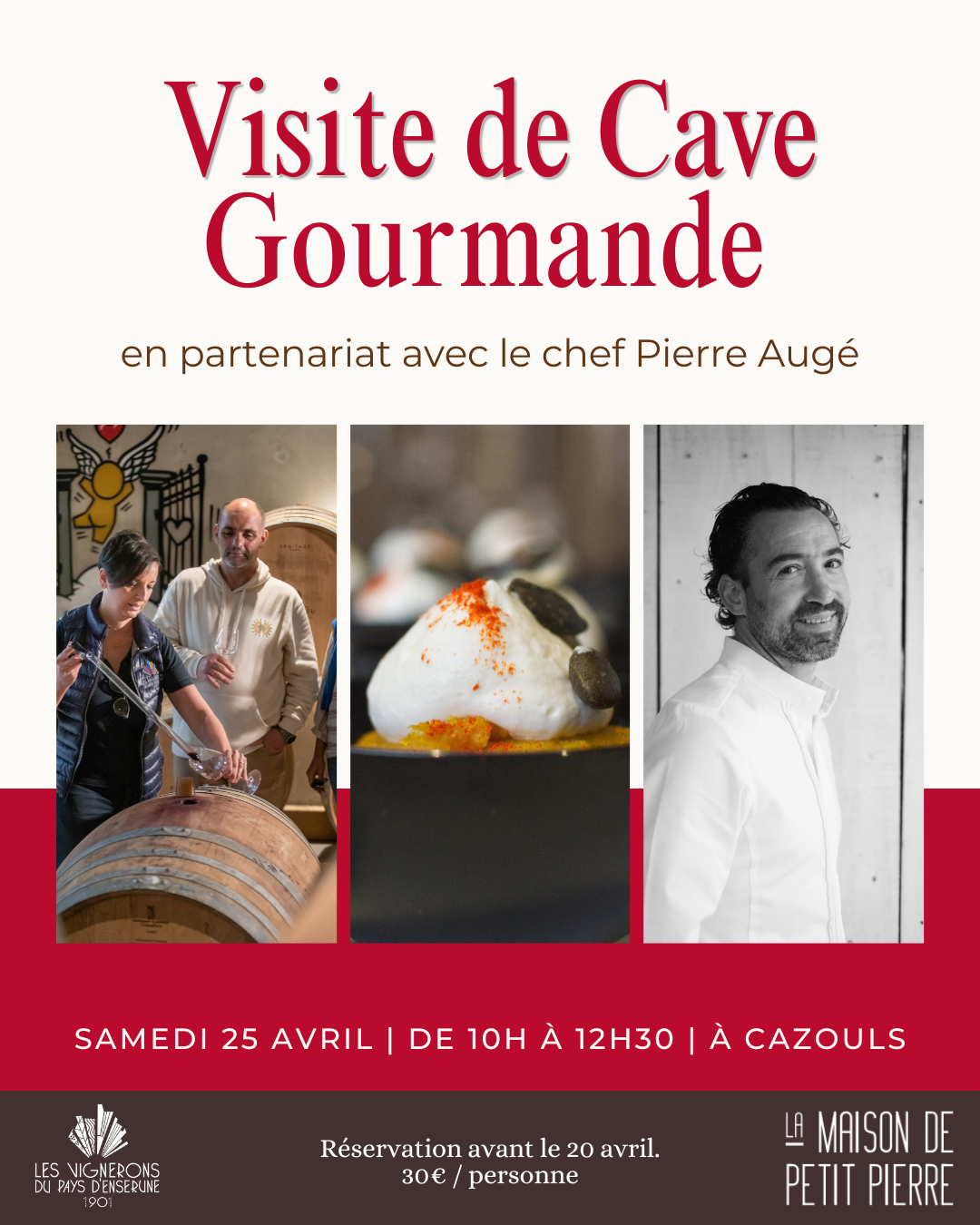 VISITE DE CAVE GOURMANDE EN PARTENARIAT AVEC PIERRE AUGÉ 55 Avenue Jean Jaurès Cazouls-lès-Béziers 2026-04-25