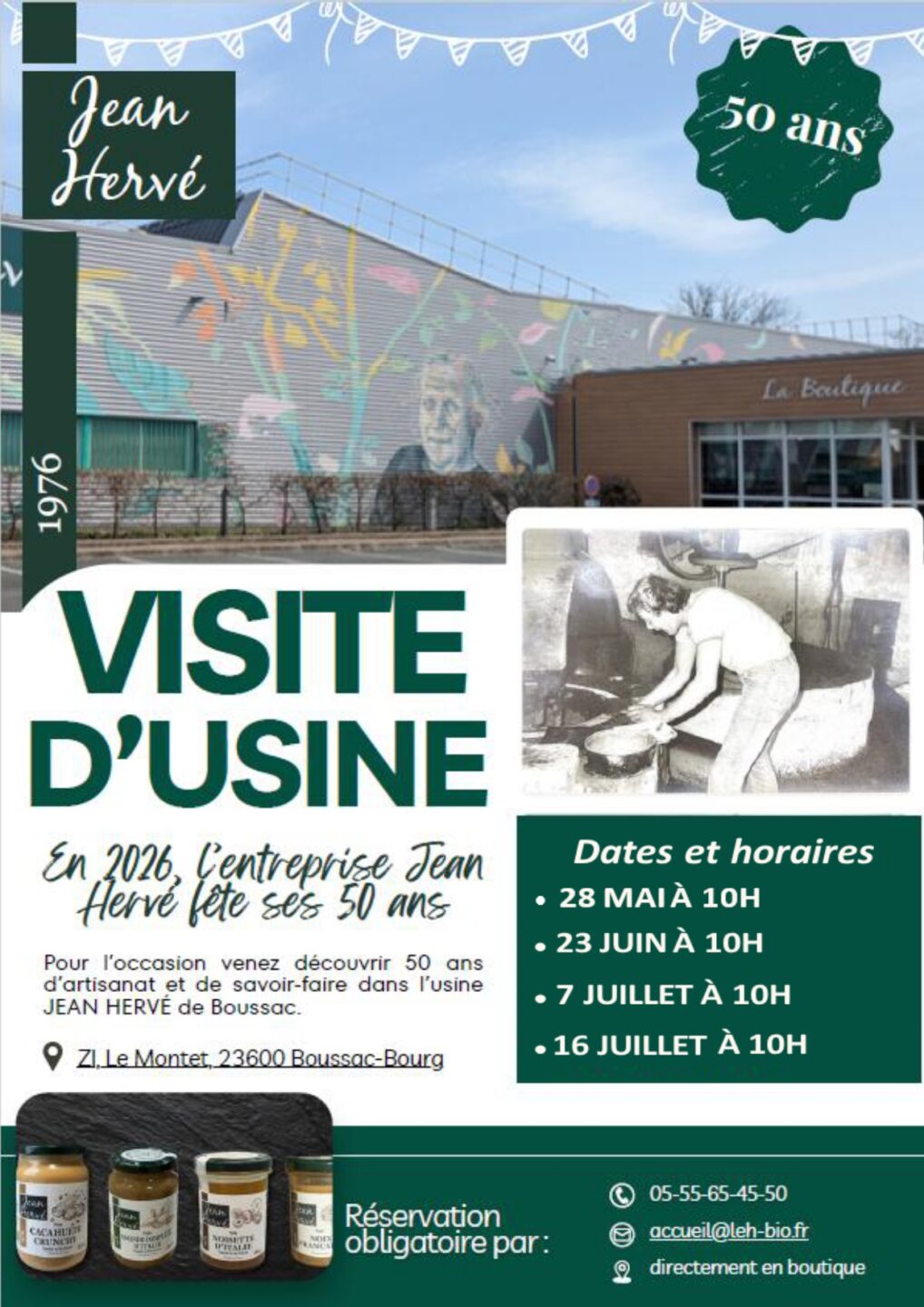 Visite de l'usine JEAN HERVE Artisanat et savoir-faire ZI Le Montet Boussac-Bourg 2026-05-28