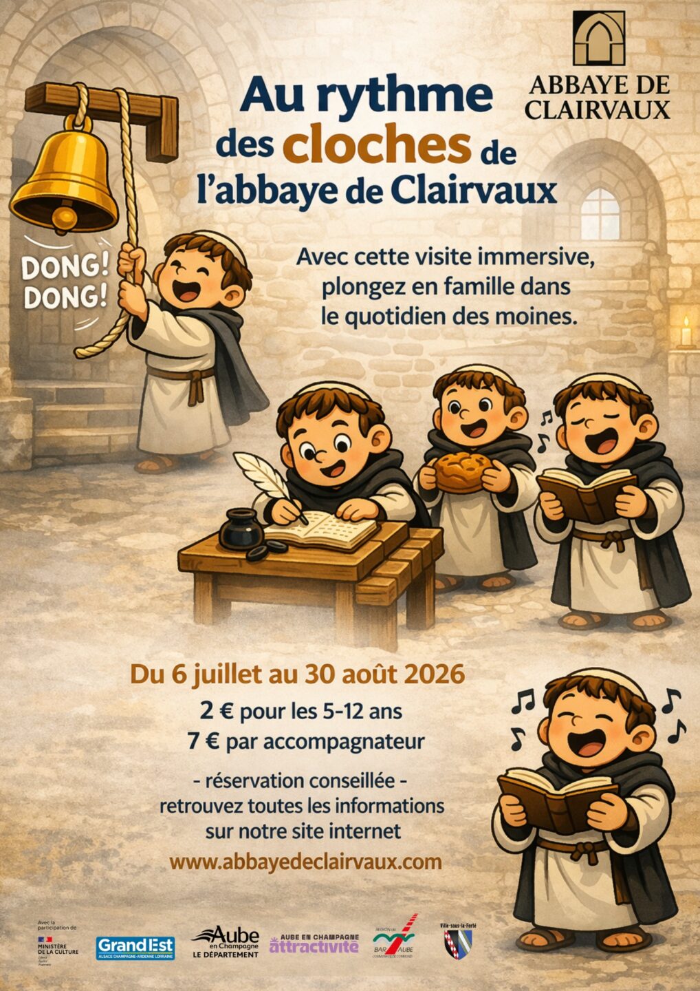 Visite famille Au rythme des cloches à l&rsquo;Abbaye de Clairvaux  Ville-sous-la-Ferté