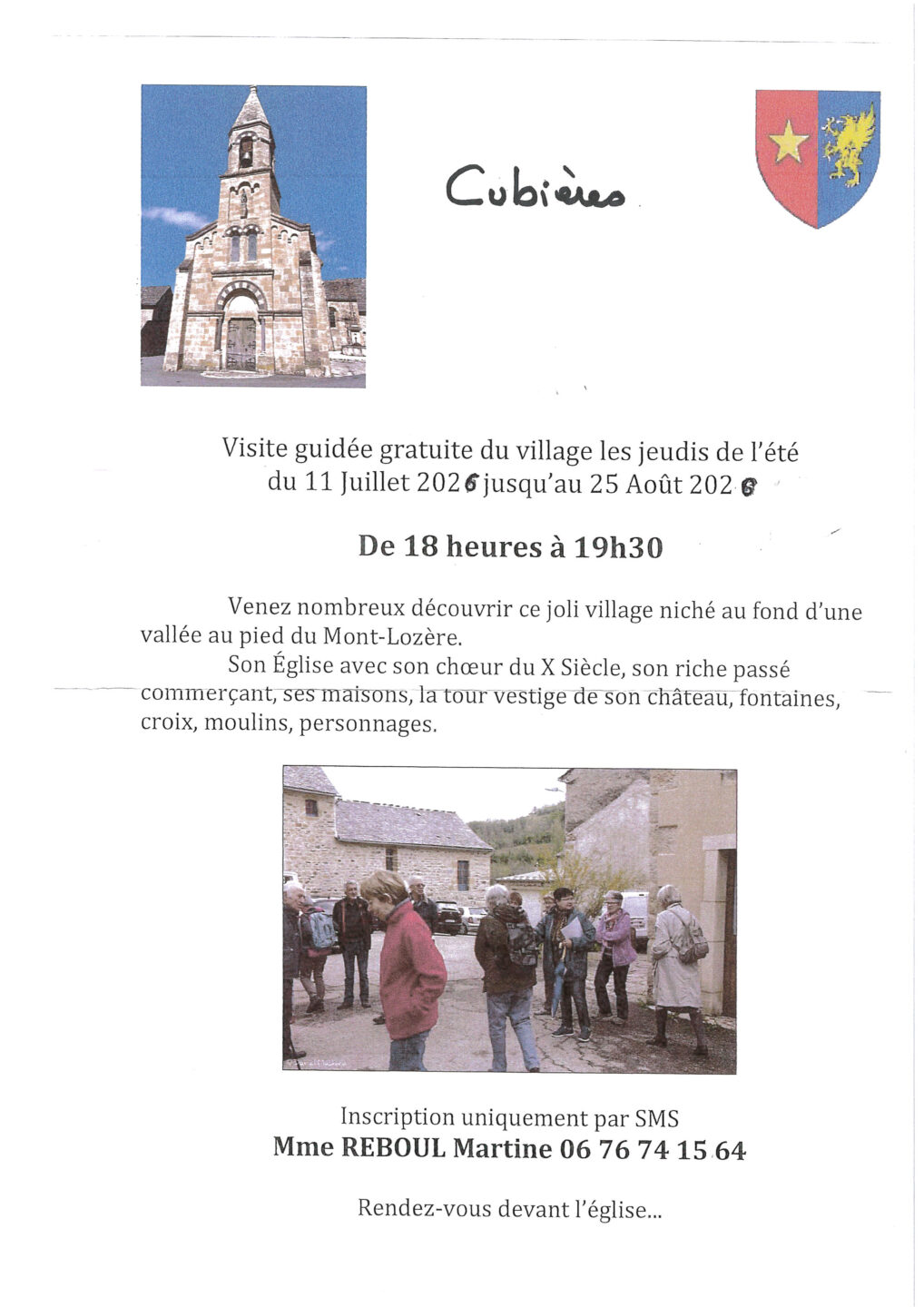 VISITE GUIDÉE DE CUBIÈRES Église Cubières 2026-07-16