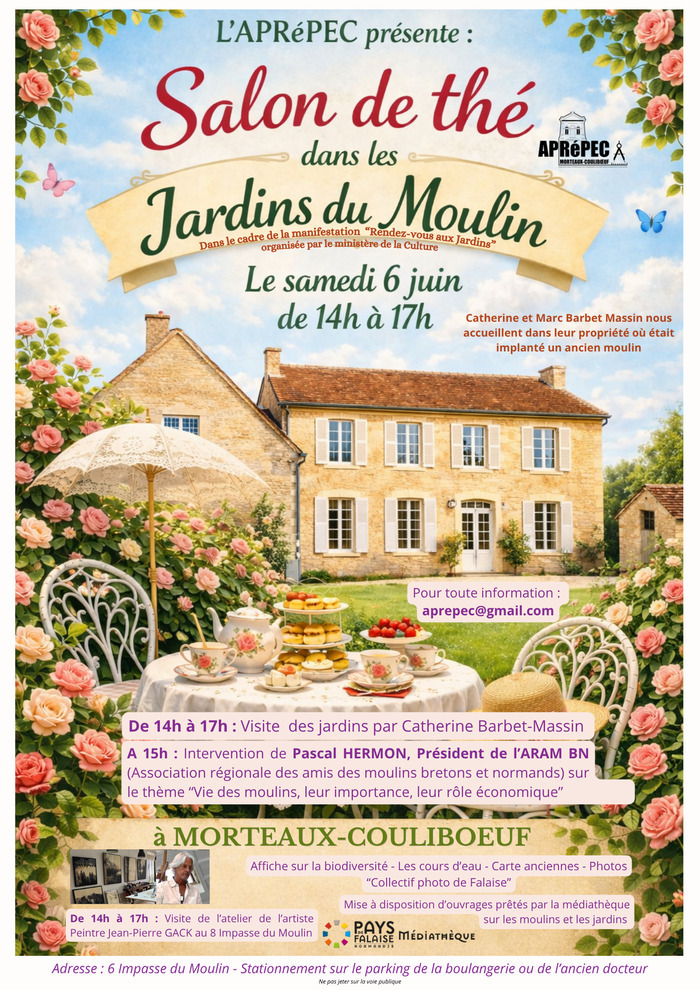 Visite guidée des jardins, Jardins du moulin, Morteaux-Coulibœuf