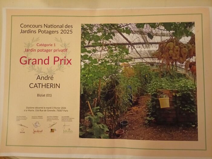 visite libre d’un jardin à destination pédagogique primé par la SNHF, le jardin d’André, Biziat