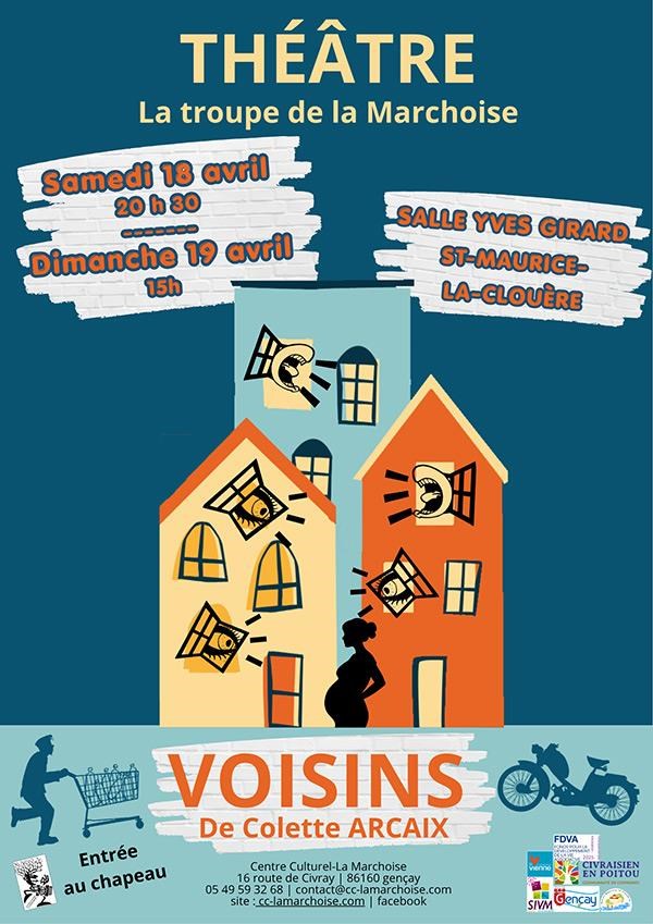 VOISINS de Colette ARCAIX Centre Culturel La Marchoise Gençay
