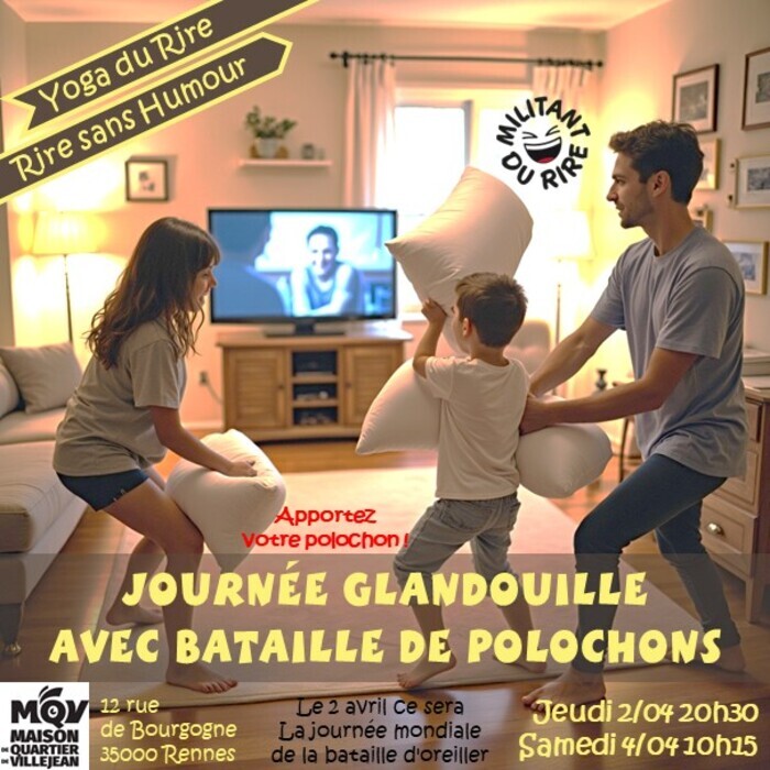 Yoga du Rire : Glandouille avec bataille de polochon, Maison de Quartier de Villejean, Rennes