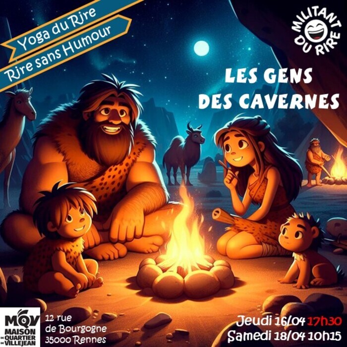 Yoga du Rire : Les gens des cavernes, Maison de Quartier de Villejean, Rennes