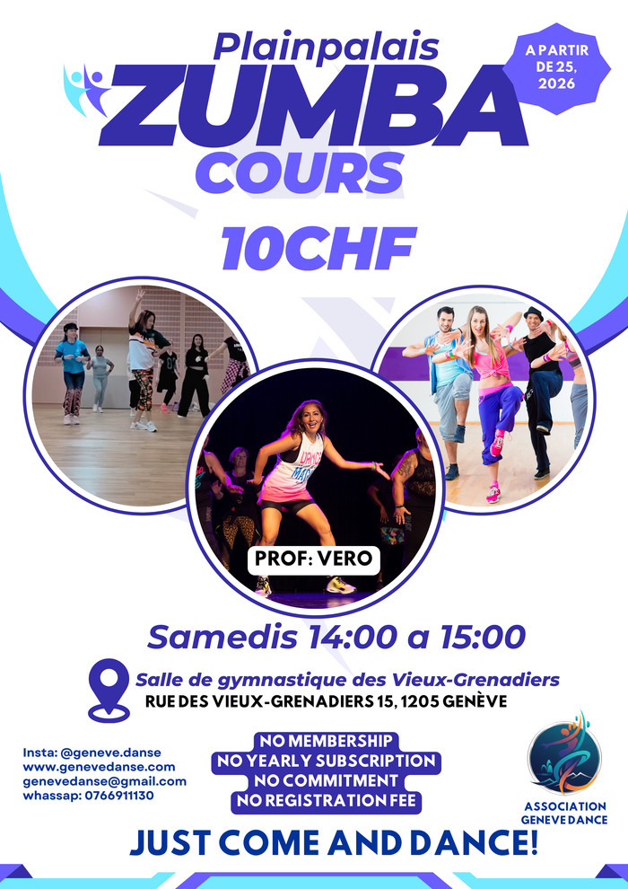 ZUMBA – 10CHF – Plainpalais, Autre lieu, Genève