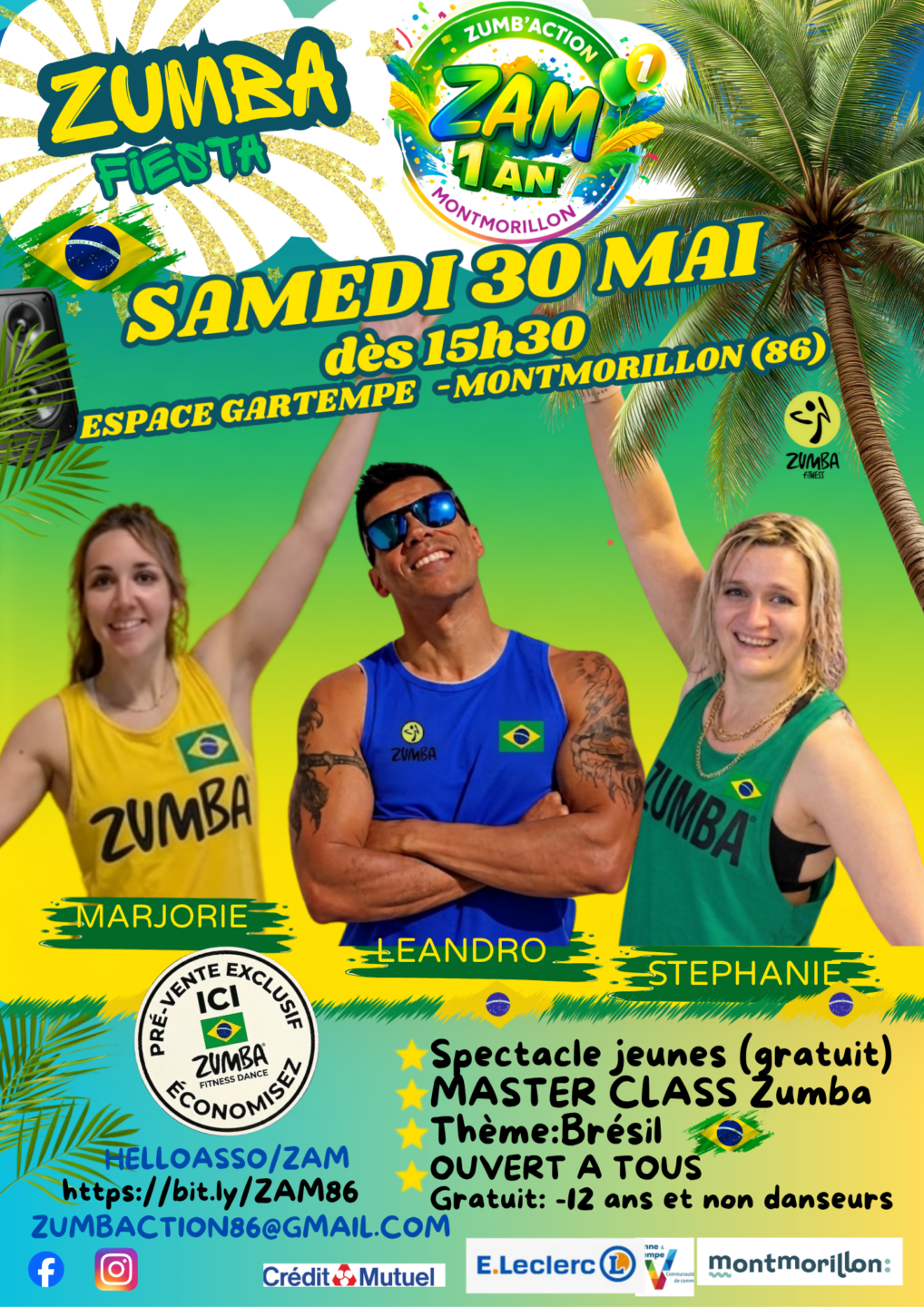 ZUMBA FIESTA: en route pour le BRESIL! Samedi 30 mai (Montmorillon)  Montmorillon