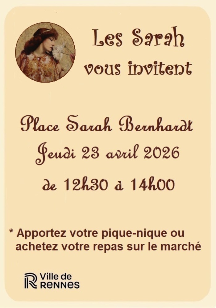 ❁ ✿ ❀༺    Les Sarah sont dans la place à Bréquigny !   ‧˚❀ ༉ ‧ ˚ ☘︎ Place Sarah Bernhardt Rennes