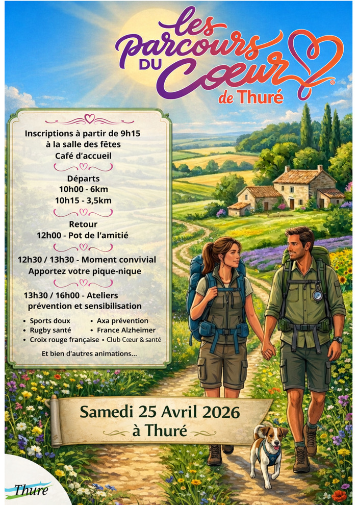 ❤️ Les Parcours du Cœur de Thuré Édition 2026 ! ❤️ Rue du Vieux Palais Thuré 2026-04-25