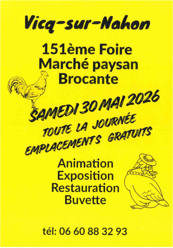 151ème foire, marché paysan, brocante Vicq-sur-Nahon