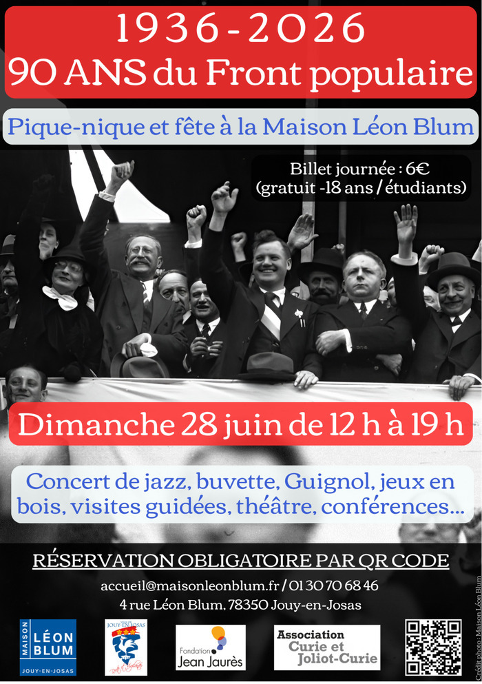 1936 – 2026 : les 90 ans du Front populaire à la Maison Léon Blum, Maison Léon Blum, Jouy-en-Josas
