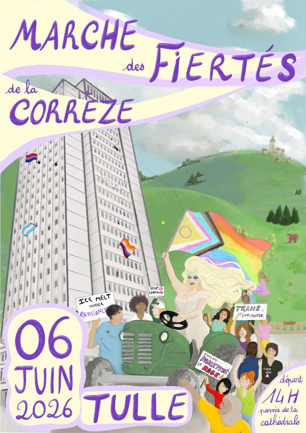 1ère Marche des Fiertés Place Mgr Berteaud Tulle