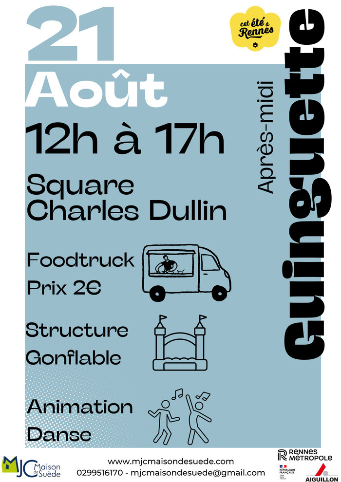 21 août – Guinguette MJC Maison de Suède au Square Charles Dullin ! Square Charles-Dullin Rennes