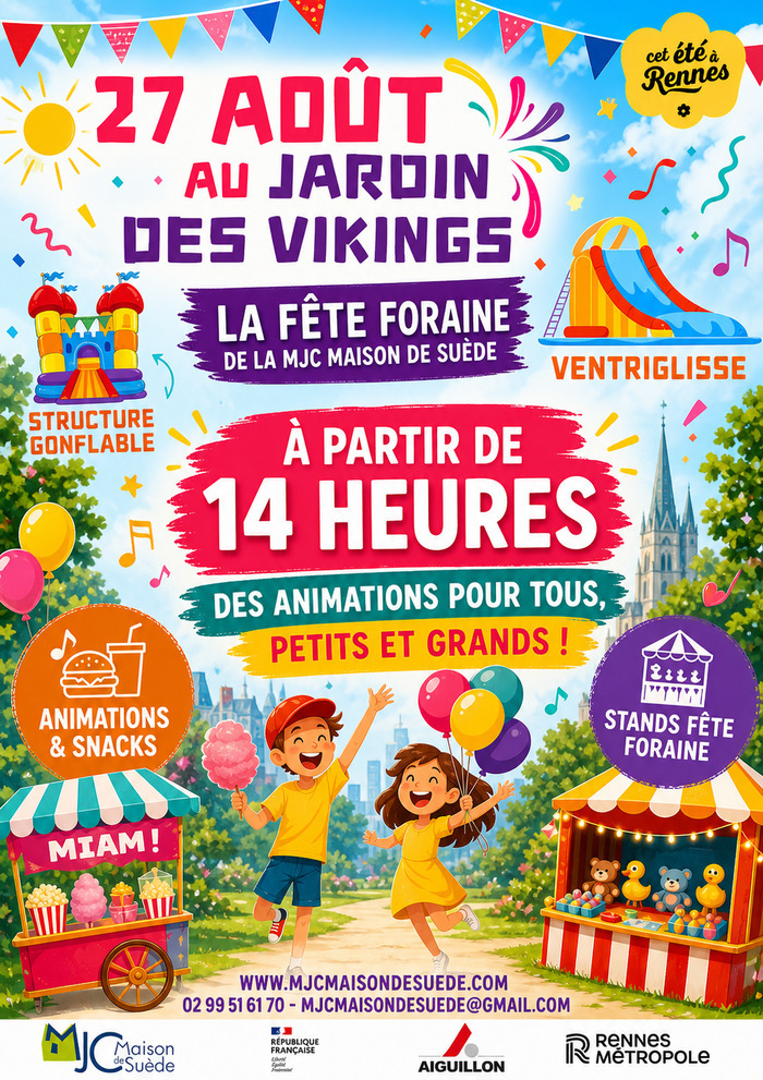 27 août – Fête foraine de la MJC Maison de Suède !, Jardin des Vikings, Rennes