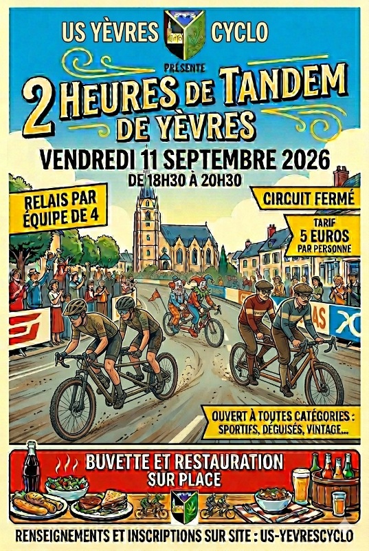 2h de tandem de Yèvres Yèvres 2026-09-11