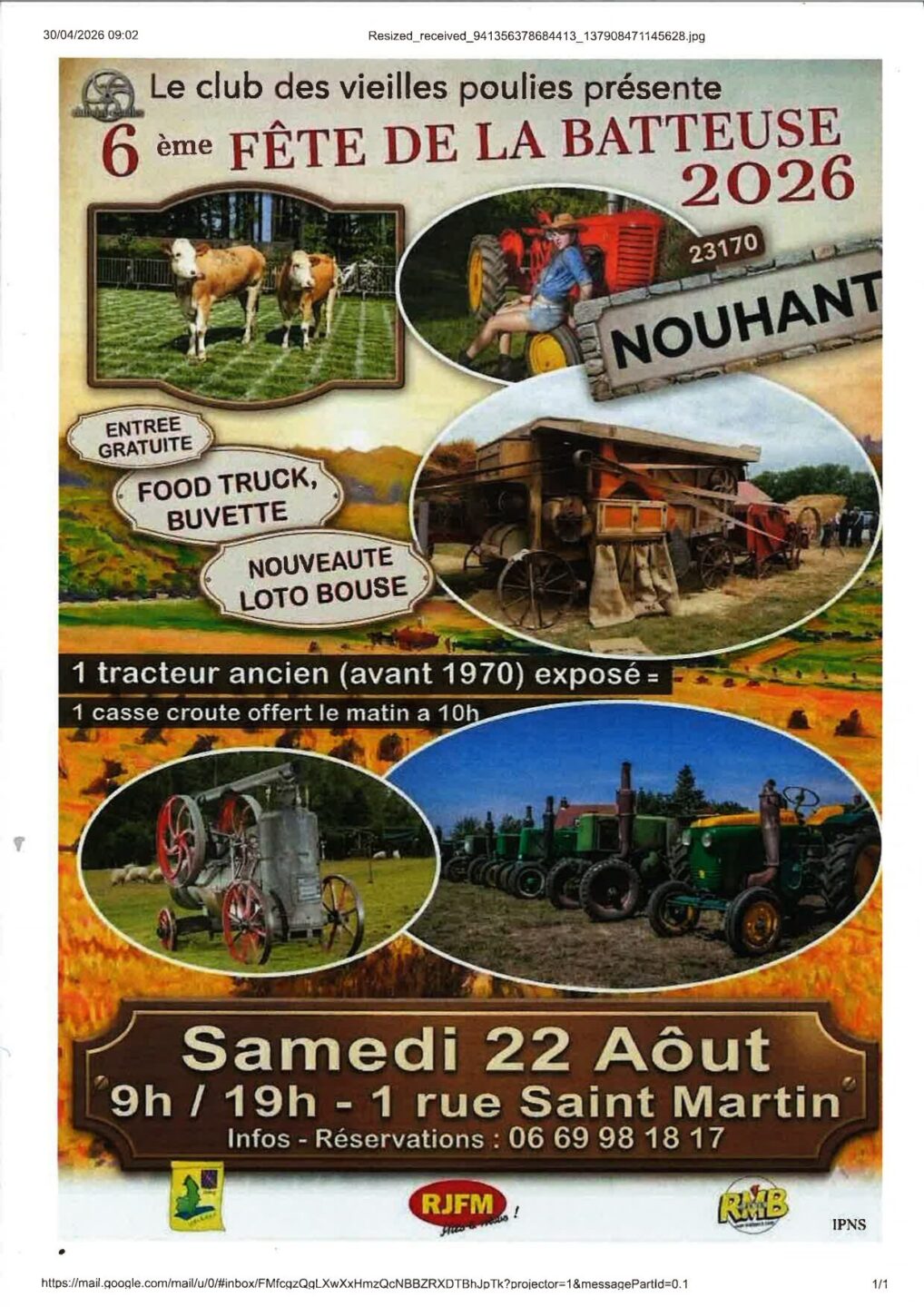 6ème fête de la batteuse Nouhant