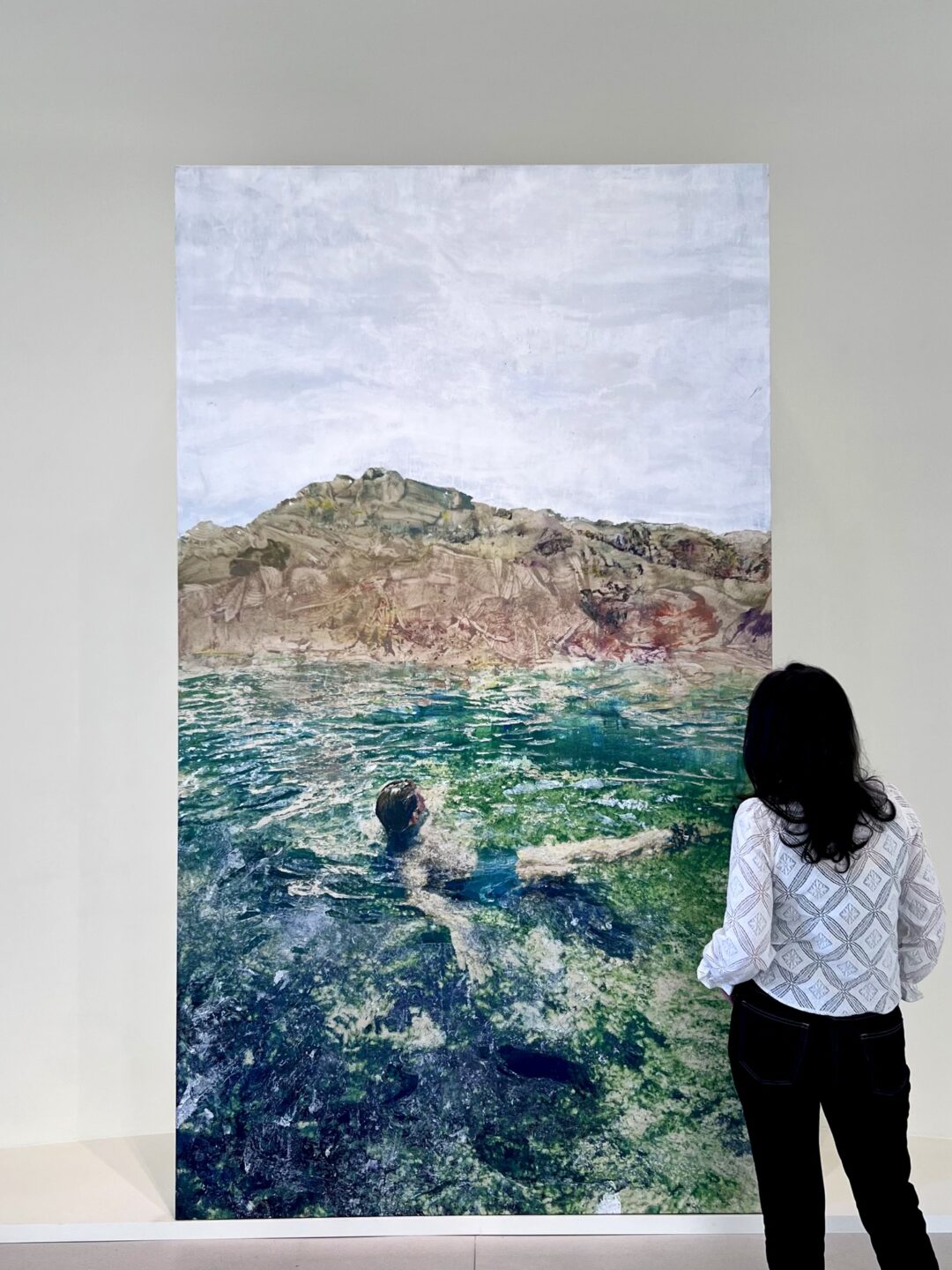 Peinture d’Alexandre Lenoir associant paysage, eau et figure humaine