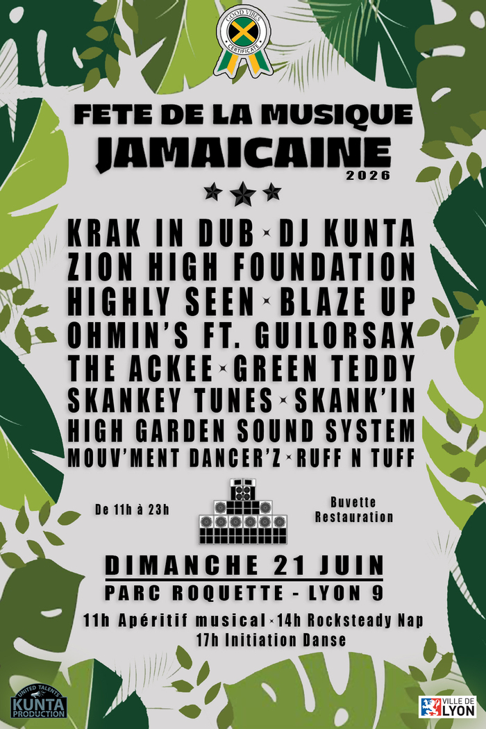 Ambiance jamaïcaine à Lyon – Reggae Dub toute la journée Parc Roquette Lyon 9 Lyon