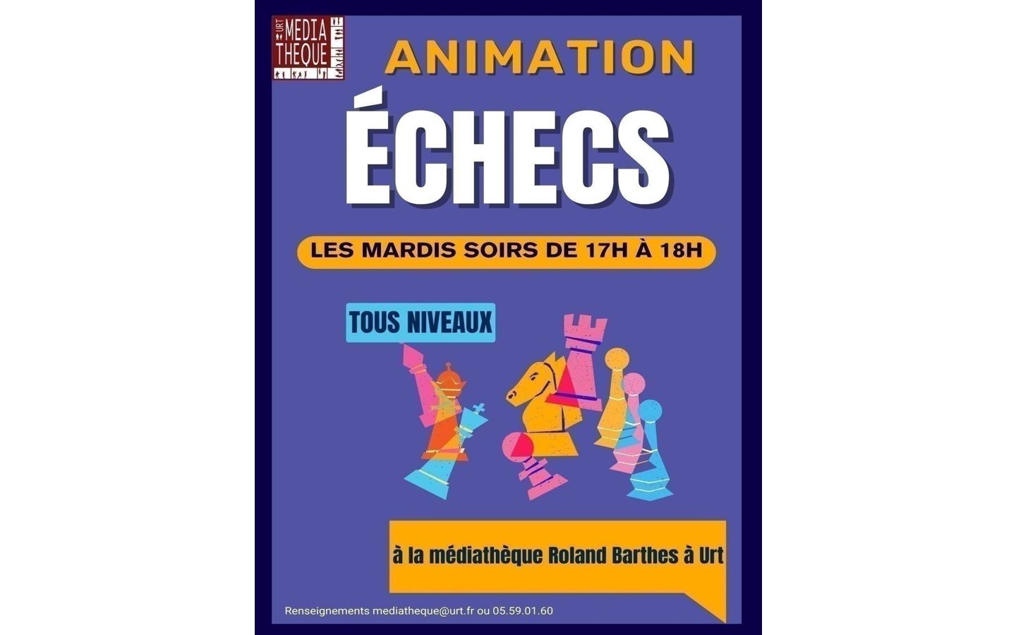 Animation échecs Médiathèque Urt
