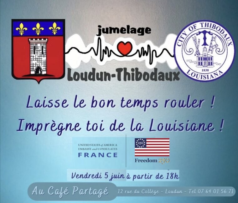 Animation Jumelage Loudun-Thibodaux Café Partagé Loudun 2026-06-05