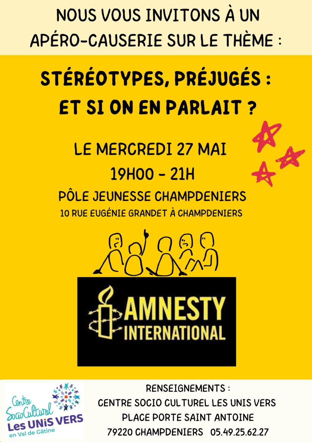 Apéro-causerie Pôle jeunesse 10 rue Eugénie Grandet Champdeniers
