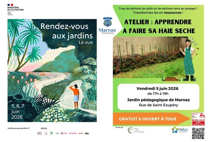 Atelier : apprendre à faire sa haie sèche, Jardin pédagogique, Marnaz