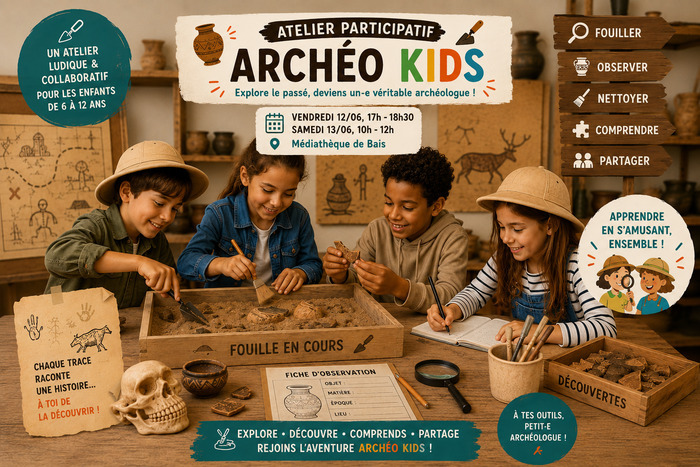 Atelier Archéo Kids Centre culturel du vieux porche Bais