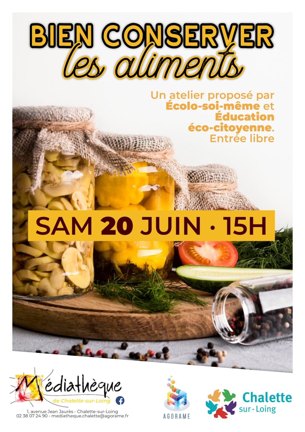 Atelier bien conserver les aliments  Châlette-sur-Loing