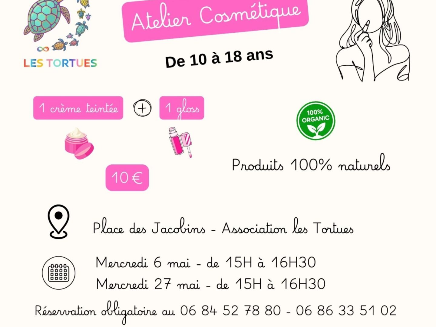 Atelier cosmétique naturel spécial ado La Réole