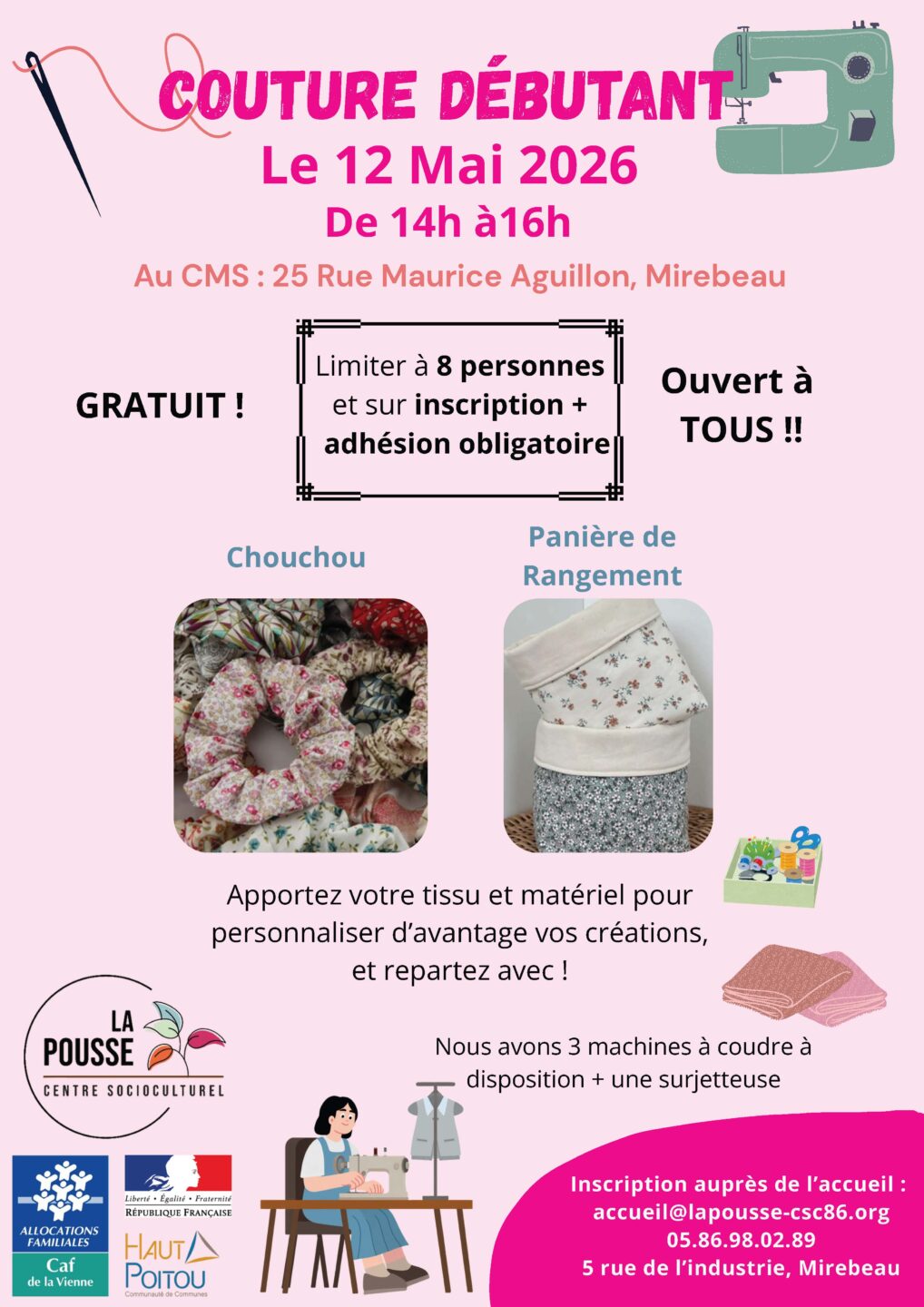 Atelier couture Au CMS Mirebeau