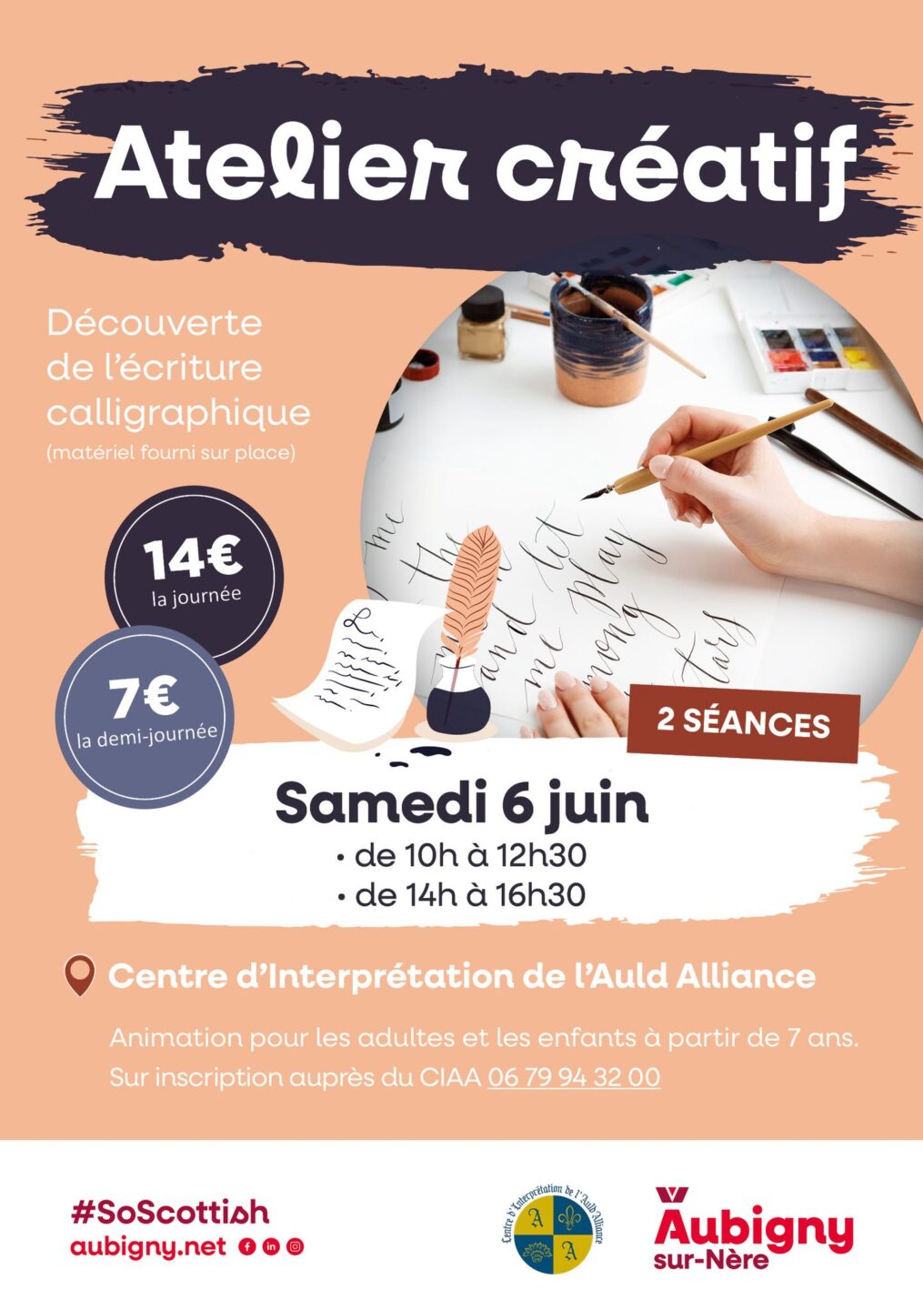 Atelier créatif découverte de l’écriture calligraphique Aubigny-sur-Nère