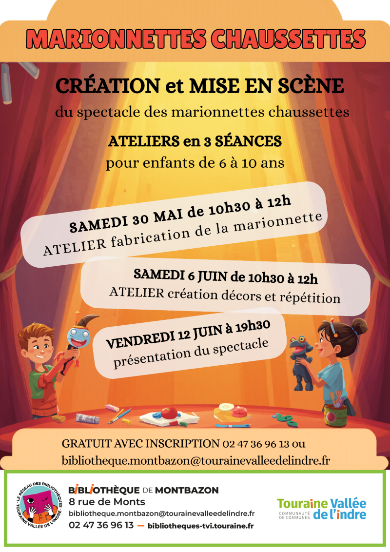 Atelier créatif Les marionnettes, c’est chouette !!! Montbazon