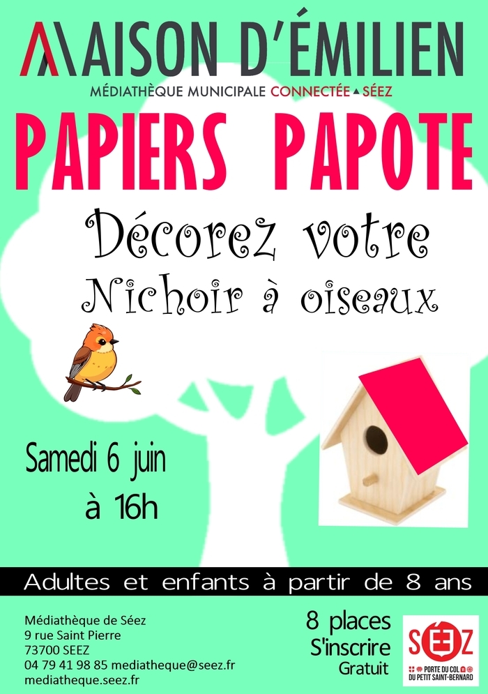 ATELIER CREATIF, Maison d’Emilien – Médiathèque de Séez, Séez