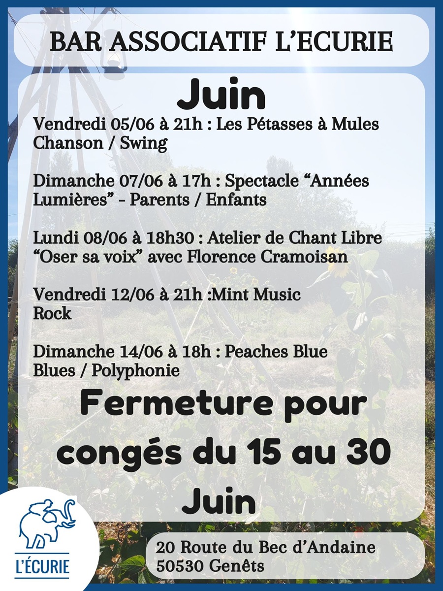 Atelier de chant libre Oser sa voix Bar associatif L’Ecurie Genêts