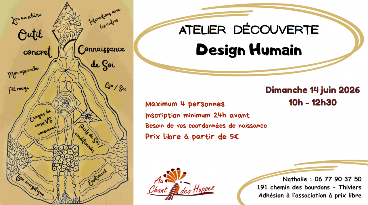 Atelier découverte Design Humain avec Nathalie Au chant des Huppes Thiviers