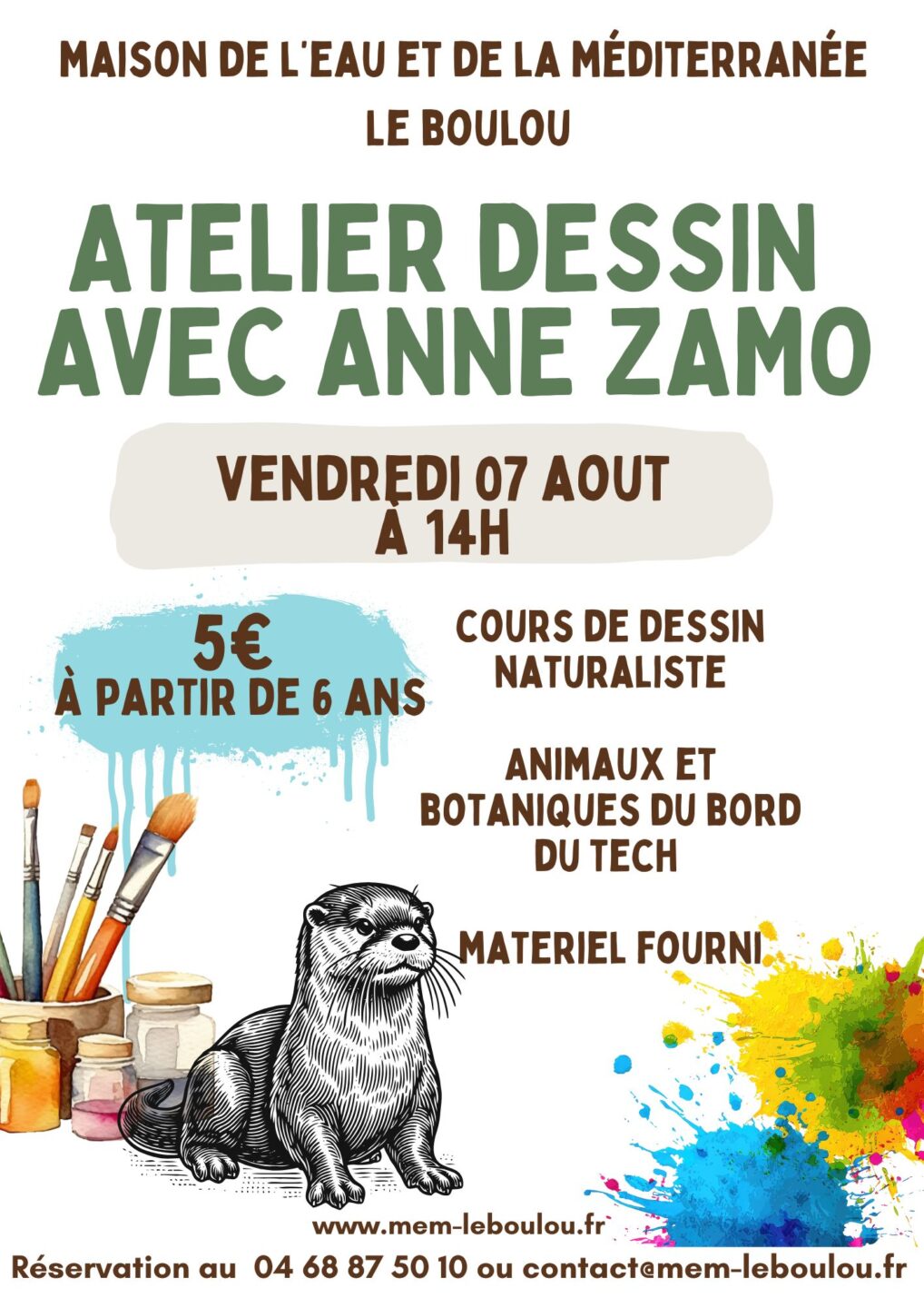 ATELIER DESSIN NATURALISTE AVEC L’ARTISTE ANNE ZAMO 4 Rue Arago Le Boulou 2026-08-07