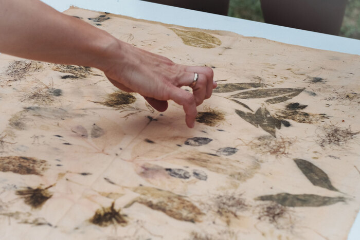 Atelier “Empreintes végétales sur tissu” Biosphéra Cendras