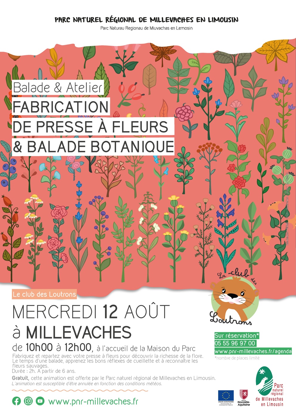 Atelier fabrication de presse à fleurs et balade botanique 7 route d'Aubusson Millevaches 2026-08-12
