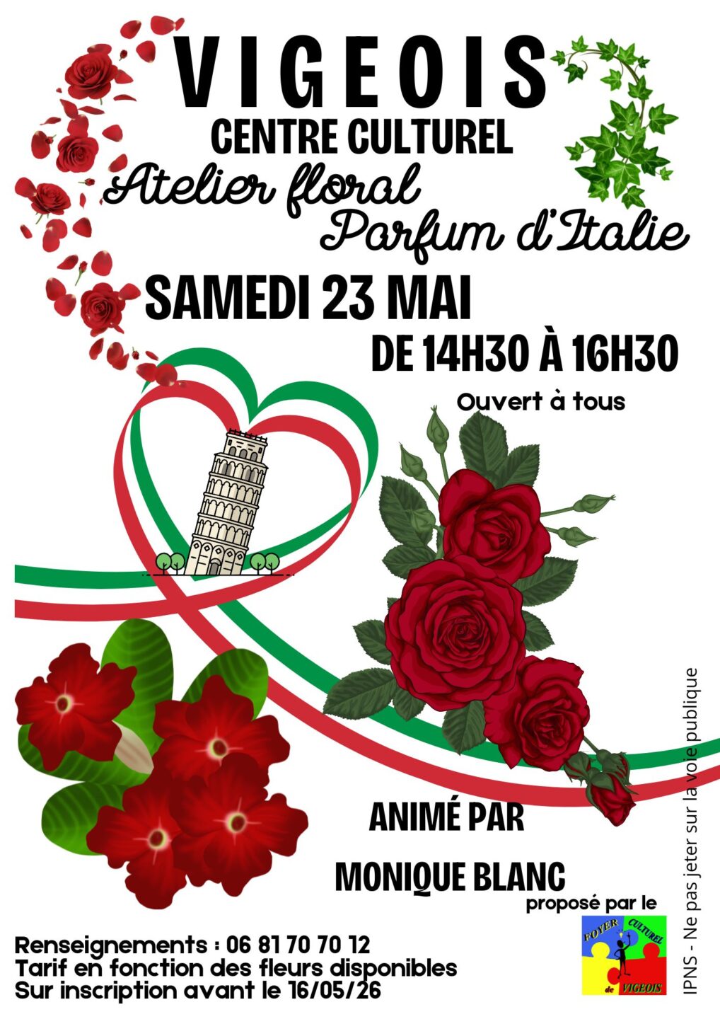 Atelier floral parfum d&rsquo;Italie  Vigeois