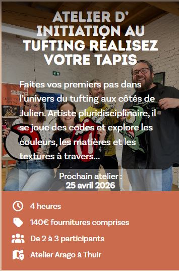 ATELIER INITIATION AU TUFTING RÉALISEZ VOTRE TAPIS 7 Boulevard Violet Thuir 2026-05-09