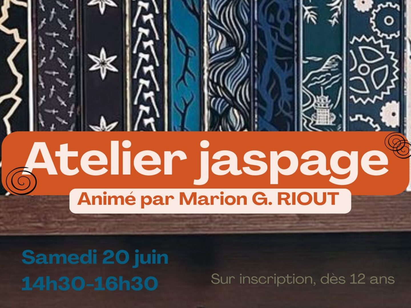 Atelier jaspage (décoration de livre) Médiathèque de Salleboeuf Sallebœuf