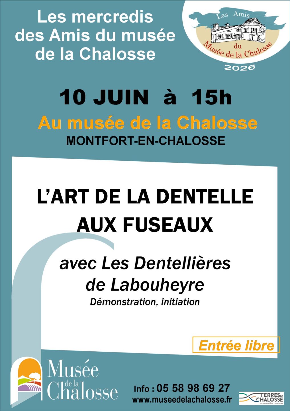 Atelier L’art de la dentelle aux fuseaux au Musée de la Chalosse musée de la chalosse Montfort-en-Chalosse