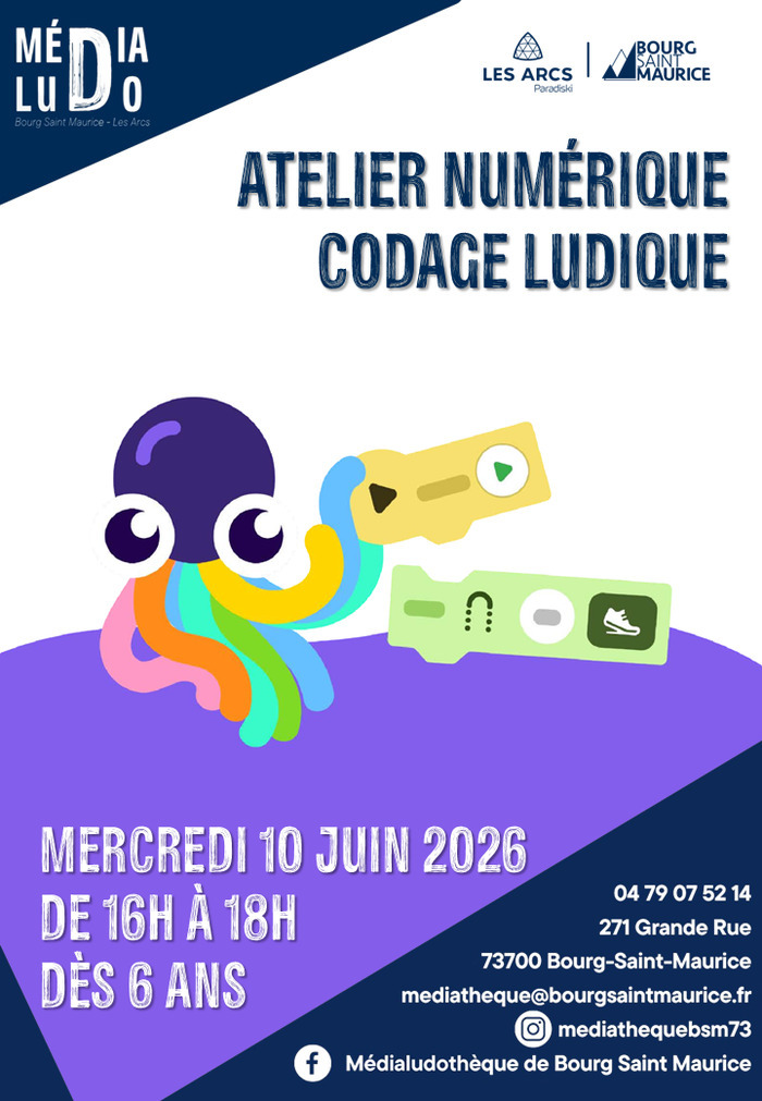 Atelier numérique : codage ludique, Médialudothèque de Bourg Saint Maurice, Bourg-Saint-Maurice