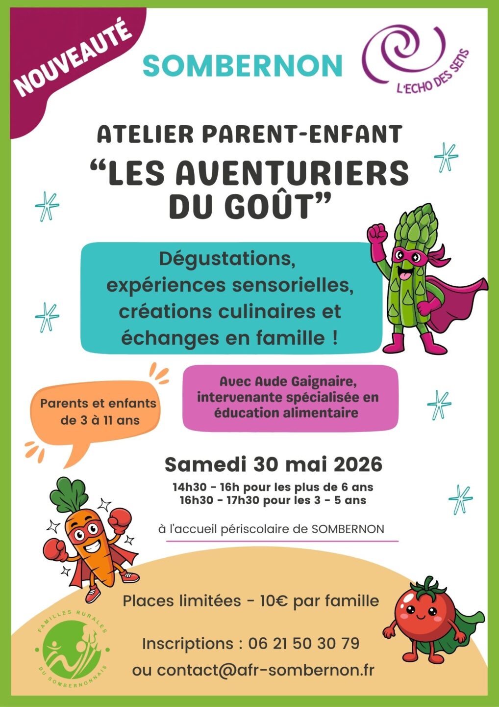 Atelier parents-enfants Les aventuriers du goût  Sombernon